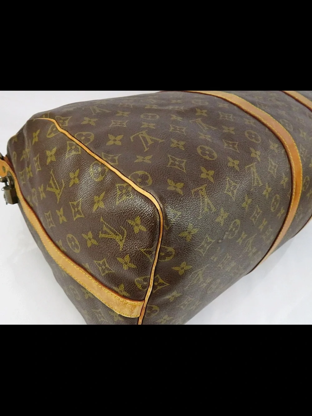 Louis Vuitton Brown Monogram Duffel with Tan Leather Trim